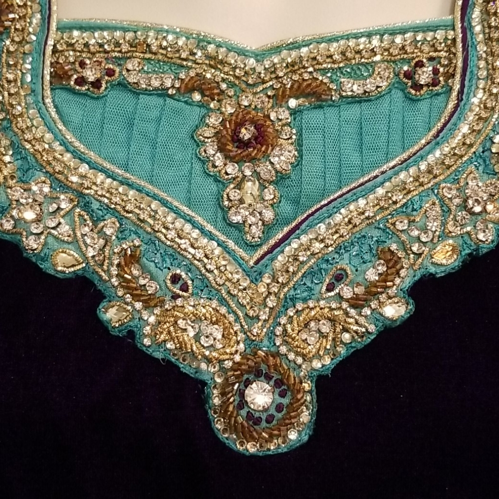 Naaz Blue and Purple Salwar Kameez w Duppata sz 36 - Picture 4 of 13